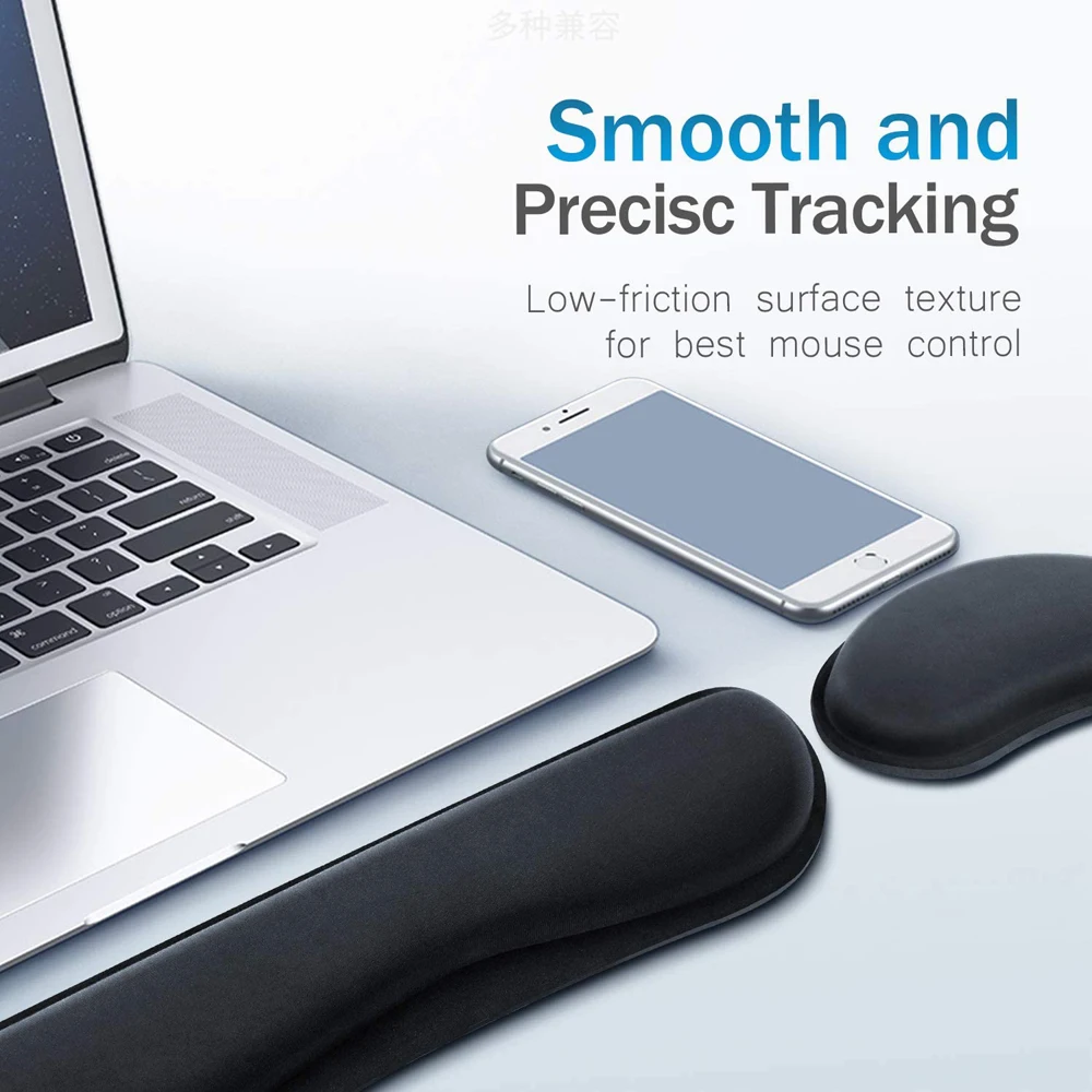 초미세 섬유 키보드 손목 받침 패드, 메모리 폼 마우스 패드, 내구성이 좋고 편안한 마우스 패드, 사무실 게임용, 신제품