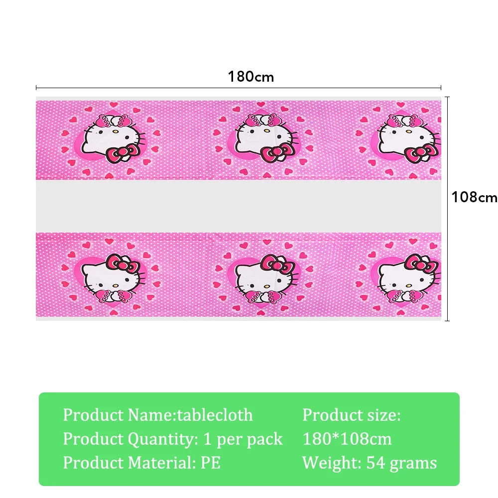 헬로 키티 테마 베이비 샤워 소녀 파티 용품 종이컵 접시 식탁보, 아이 생일 파티 배너 웨딩 장식 풍선