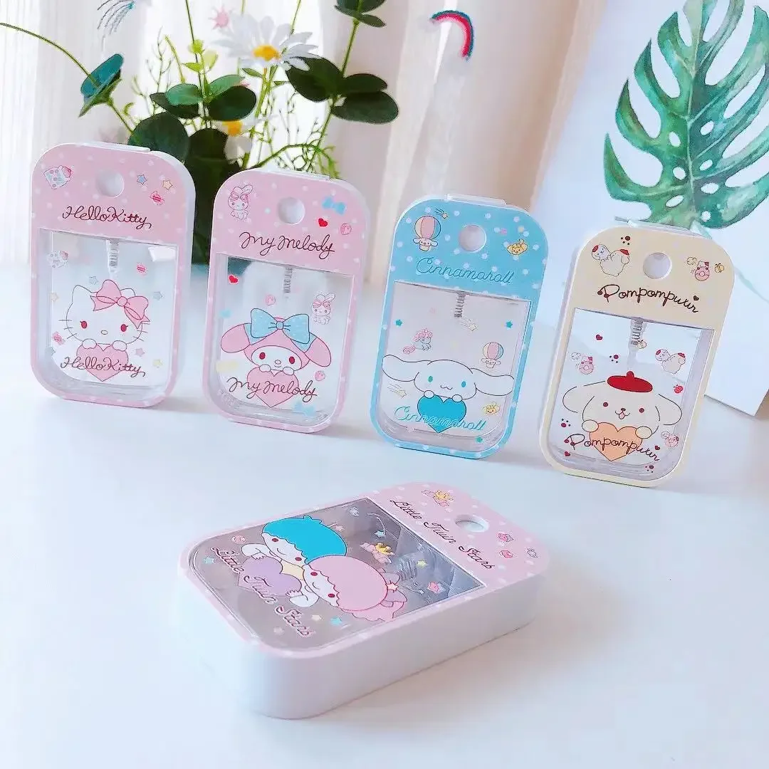 귀여운 쿠로미스 스프레이 병, 헬로 키티 향수 병, 귀여운 멜로디 시나모롤 프레스 병, 푸린 휴대용 보틀링 선물