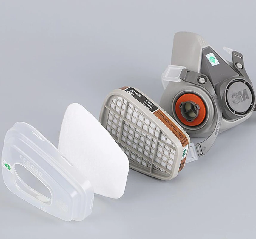 6001/2091 필터가 있는 하프 페이스 피스 가스 마스크 호흡기, 3M 6200 마스크 또는 9 인 1 6200, 페인팅 스프레이 방진, 1 개