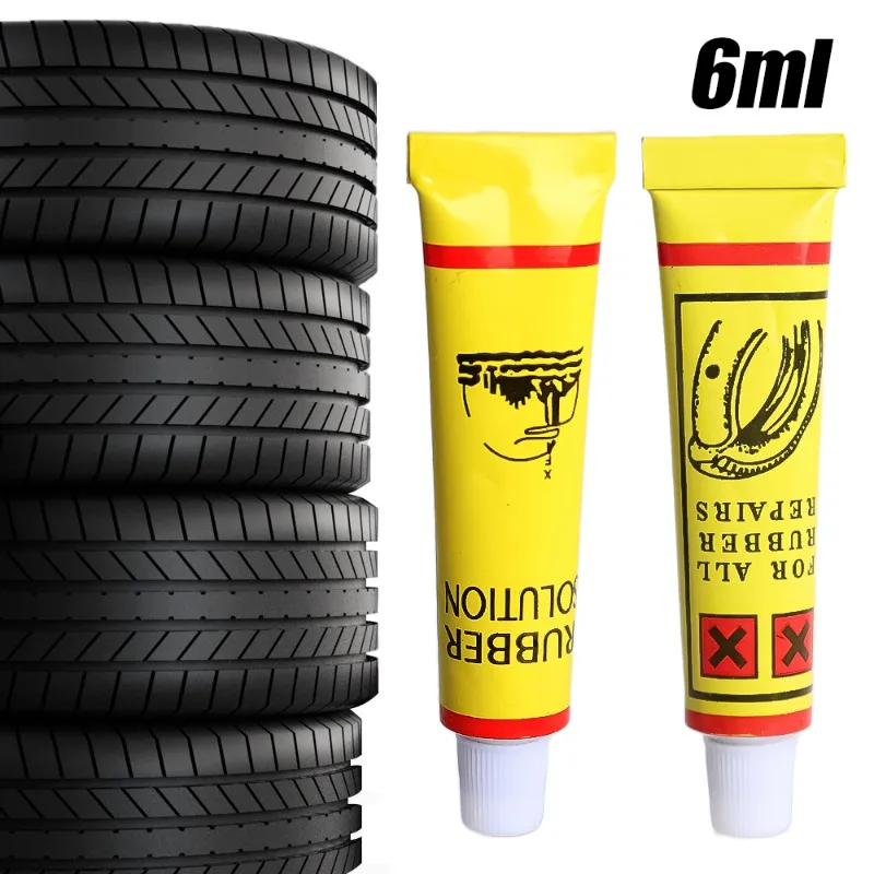 자동차 타이어 수리 접착제, 내부 튜브 펑크 수리 도구, 오토바이 자전거 범용 휴대용 수리 접착제 액세서리, 6ml