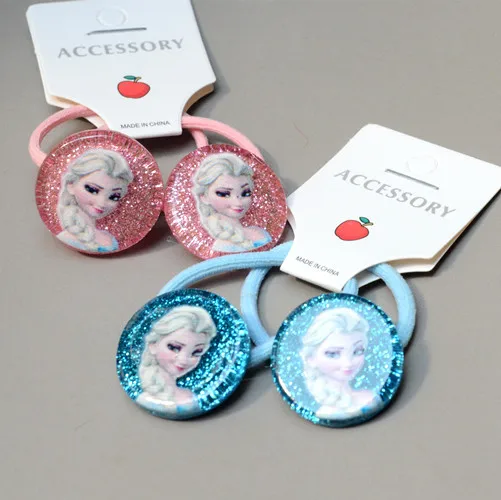 디즈니 냉동 헤어 로프 어린이 엘사 공주 헤어 액세서리, 아기 소녀 패션 파티 헤어 링, 머리 장식 장난감 선물, 신제품