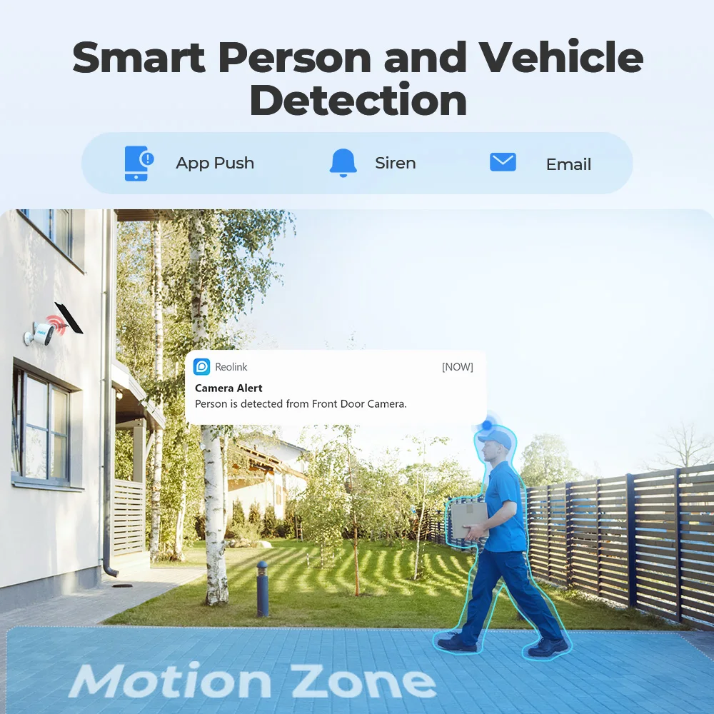 Reolink Argus B330 배터리 실외 카메라 2.4G/5Ghz WiFi 카메라 5MP 사람/자동차 감지 양방향 오디오 스포트라이트 스마트 홈 캠