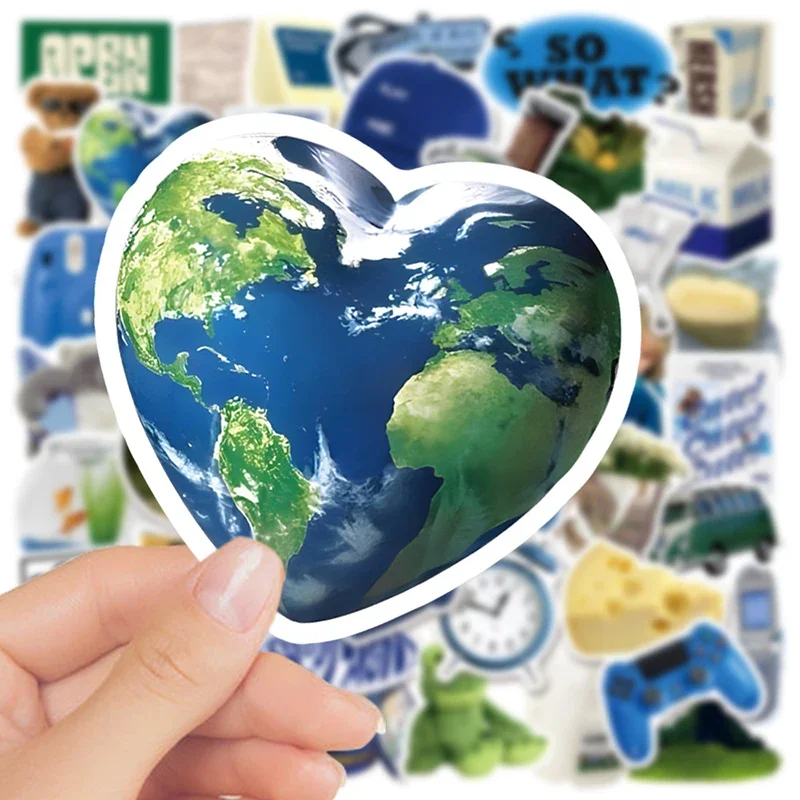 신선한 소 치즈 PVC 그래피티 스티커, 스티커 미적 색상 장식 스크랩북, DIY 어린이 전화 문구 공급, 10 개, 30 개, 50 개