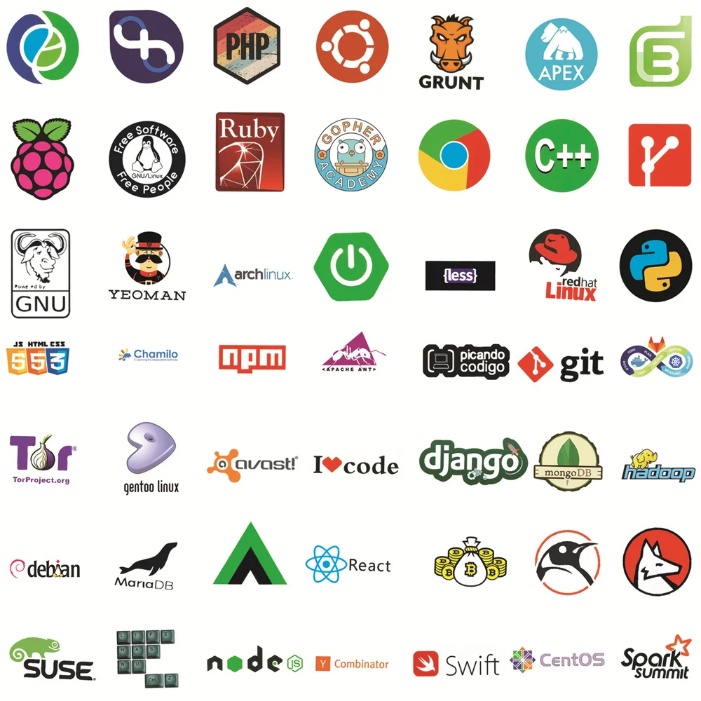 컴퓨터 프로그래밍 프로그램 언어 스티커 10/30/50 개, 가방 노트북 IPad 전화 케이스 방수 스티커 도매