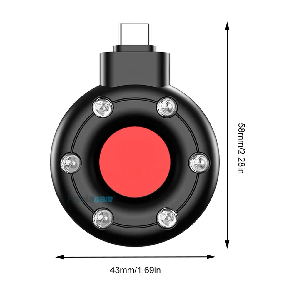 휴대용 무선 안티 카메라 감지기, 야외 여행, 호텔 렌탈 적외선 알람 전화 감지기, USB C 타입 S300