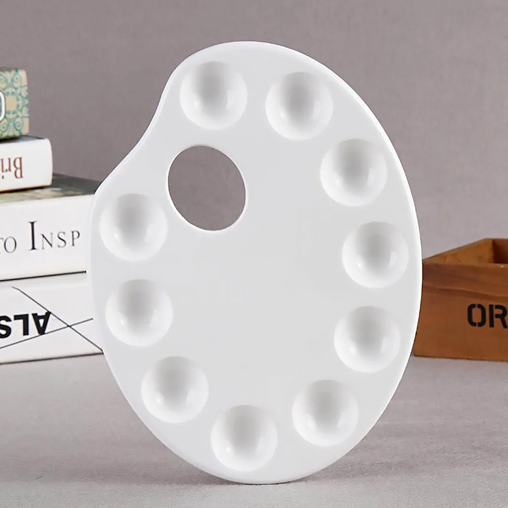 휴대용 컬러 혼합 트레이, 아티스트 팔레트, 아티스트 어린이 학생 미술 공예, 흰색 재고 있음, 10 Wells