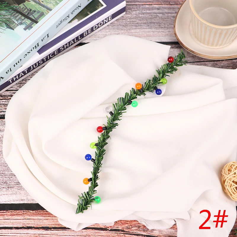 미니 크리스마스 화환 화환 크리스마스 모자 스카프 인형 집 장식 미니어처 크리스마스 트리 어린이를위한 최고의 선물 가구 완구