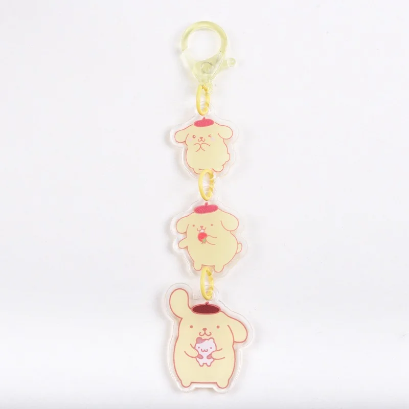 산리오 키체인 귀여운 애니메이션 쿠로미 마이 멜로디 시나몬 만화 아크릴 로프 키체인, 카와이 소녀 가방 키링 펜던트 선물