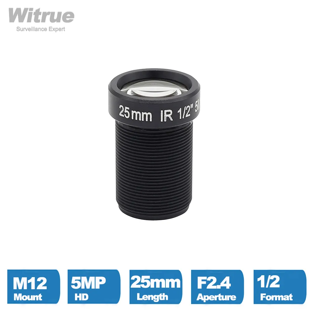 Witrue CCTV 카메라 렌즈, 보안 IP 카메라 옵션, 5 메가 픽셀 M12 X P0.5 마운트, 1/2.5 인치 F2.0 12mm 16mm 25mm