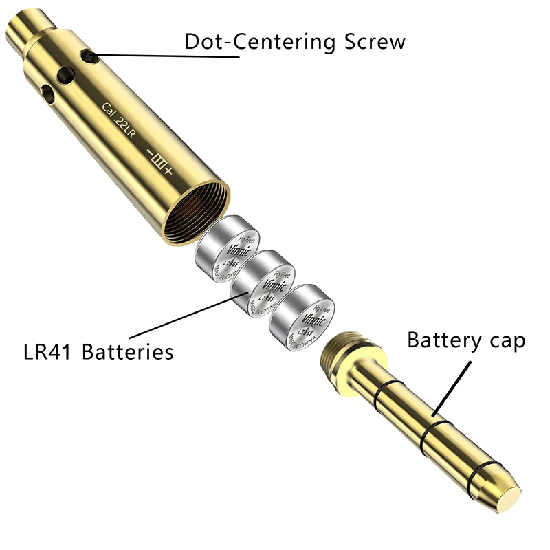 전술 레이저 보어 조준기 Cal.22LR 구경 레드 도트 레이저 조준기, 소총 글록 권총 에어소프트 총 무기 사냥 액세서리