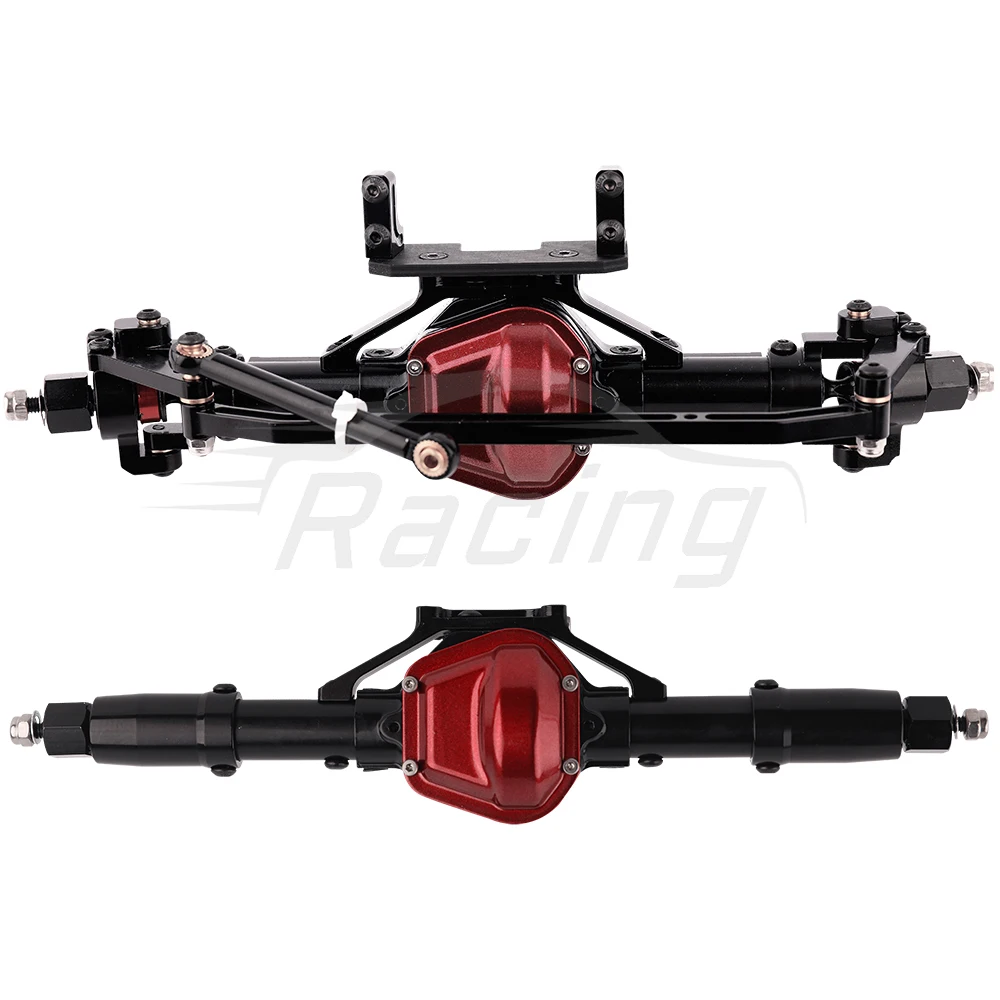 서보 베이스가 있는 금속 합금 프론트 미들 리어 스트레이트 액슬, 1/10 RC 락 크롤러 자동차 액시얼 SCX10 RC 4WD D90 업그레이드 부품