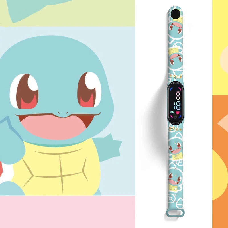 포켓몬 어린이 시계, 애니메이션 캐릭터, 피카츄 꼬부기, 이상해씨, 파이리, LED 방수 스포츠 팔찌 시계, 어린이 선물