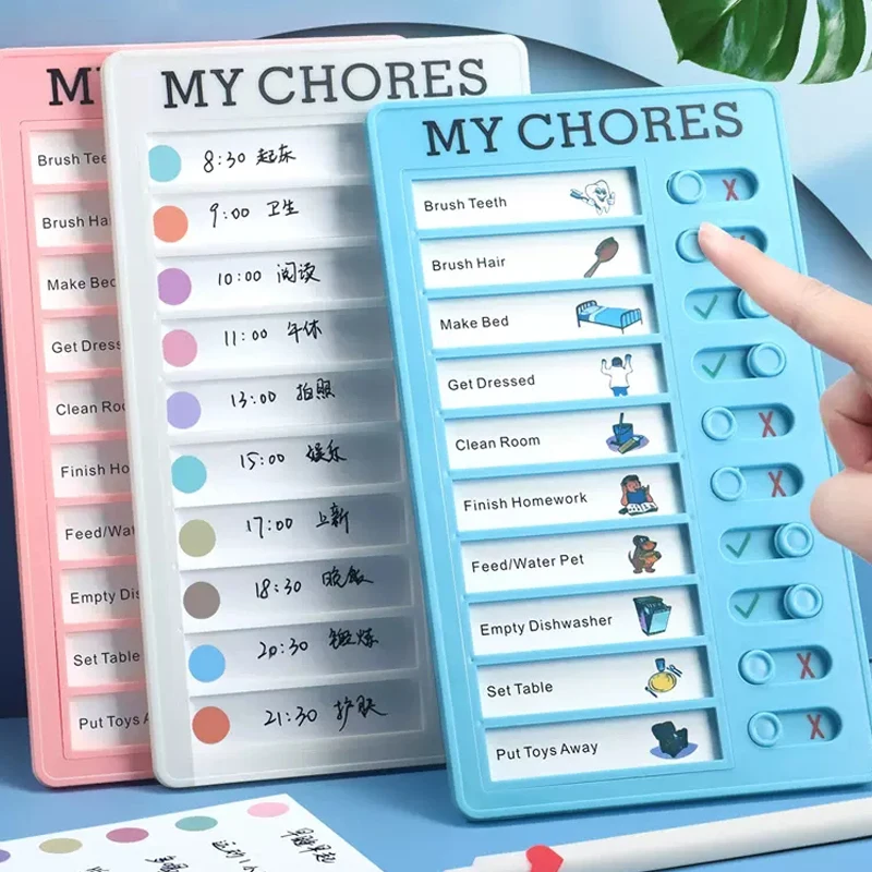 귀여운 자기 훈련 체크리스트, 메모 보드, 데일리 플래너, 할 일 목록, 한국 문구, 분리형 작업, 계획 사무실