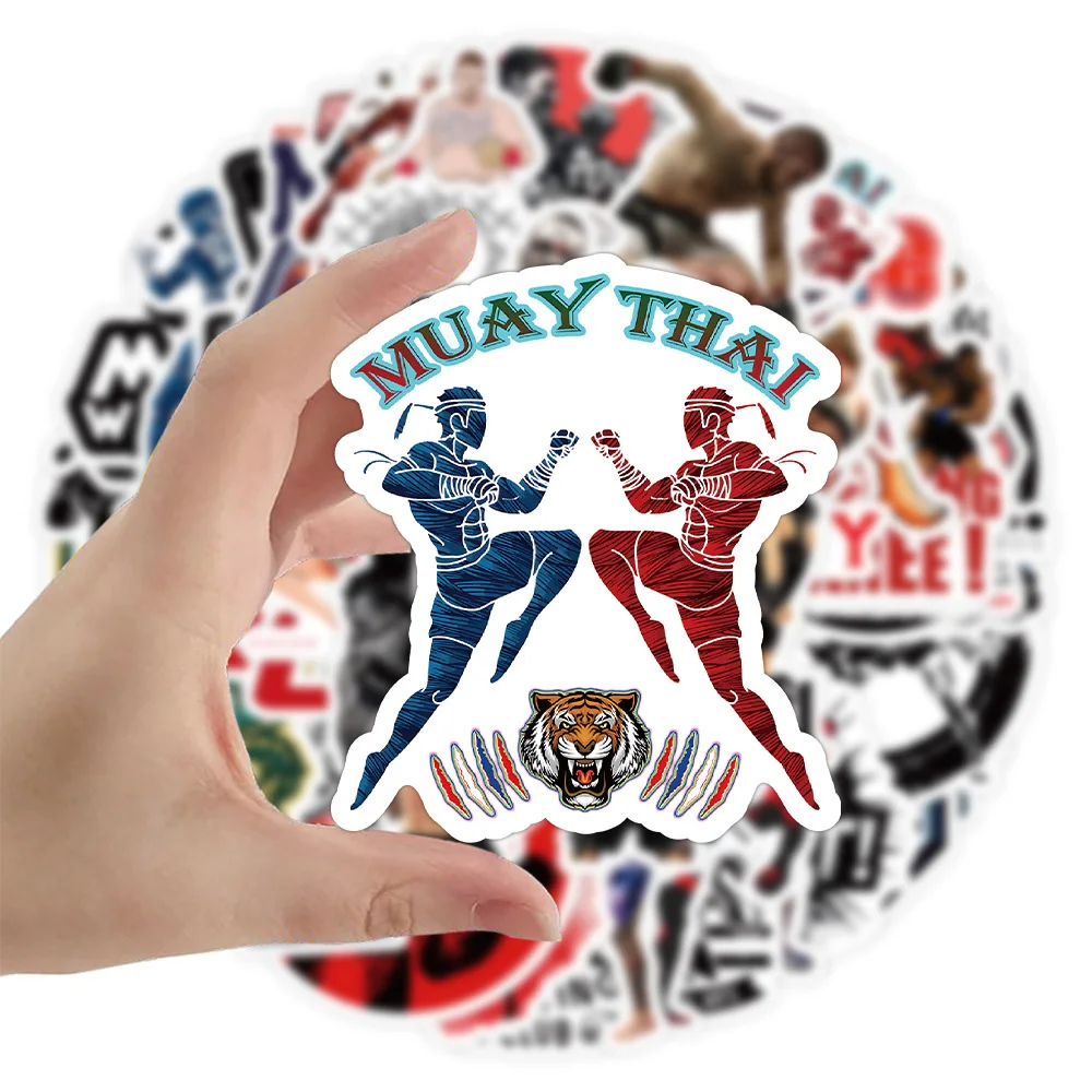멋진 복싱 레슬링 스포츠 만화 스티커, DIY 노트북 수하물 스케이트보드 그래피티 데칼, 재미있는 어린이 장난감 선물, 10 개, 30 개, 52 개