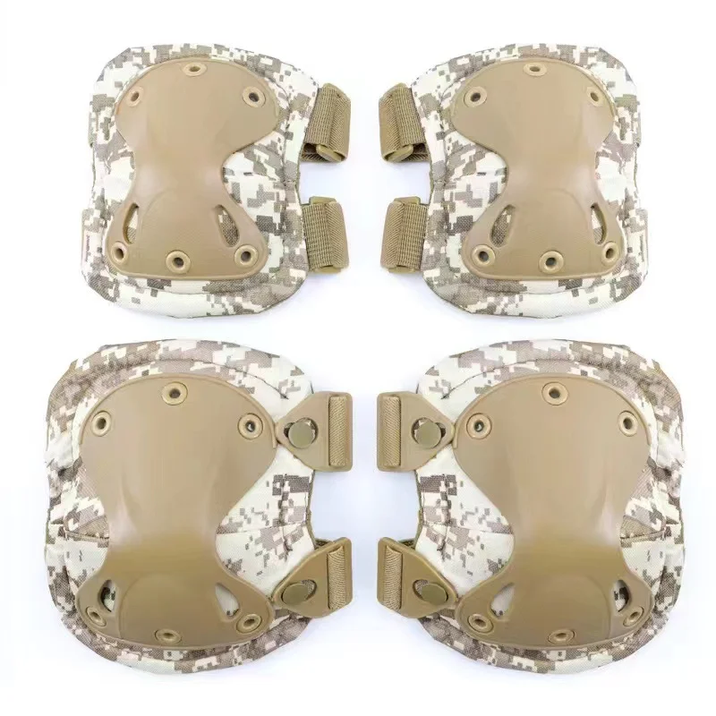 전술 무릎 패드 팔꿈치 CS 군사 보호대, 육군 에어소프트 야외 스포츠 사냥 무릎 패드, 안전 장비 무릎 보호 패드