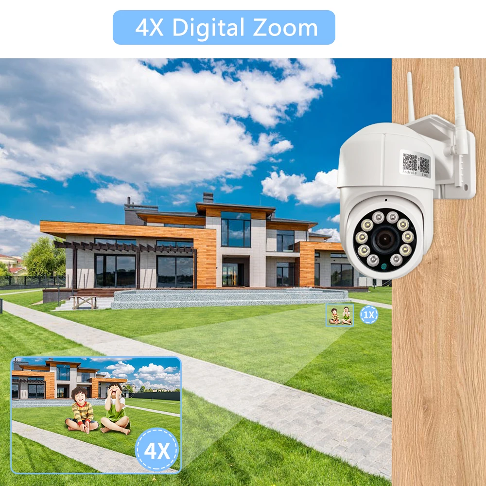 PTZ 무선 와이파이 비디오 감시 카메라, 스피드 돔 야외 HD CCTV 카메라, IR 나이트 비전, 20M Camhipro, 1080P, 4G SIM 카드, 5MP