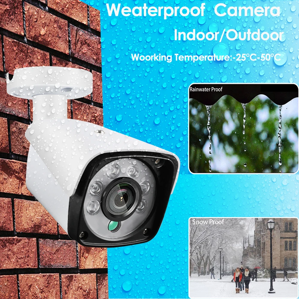 POE IP 카메라, ONVIF 오디오 레코드 CCTV 카메라, 야외 홈 보안 비디오, 얼굴 인식 XMEYE, 4K, 8MP, 4MP, 5MP, 방수 IP66