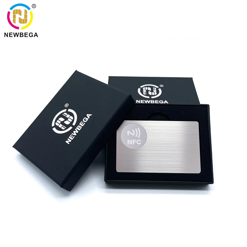 금속 NFC 매트 블랙 소셜 디지털 카드, RFID Ntag216 스마트 비접촉식 명함, 13.56MHZ, 1 개