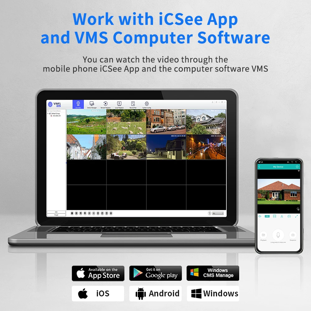 Hiseeu 4K 8MP PTZ Wifi IP 카메라 8X 줌 실외 3.6+12mm 듀얼 렌즈 야시 인체 감지 비디오 감시 카메라