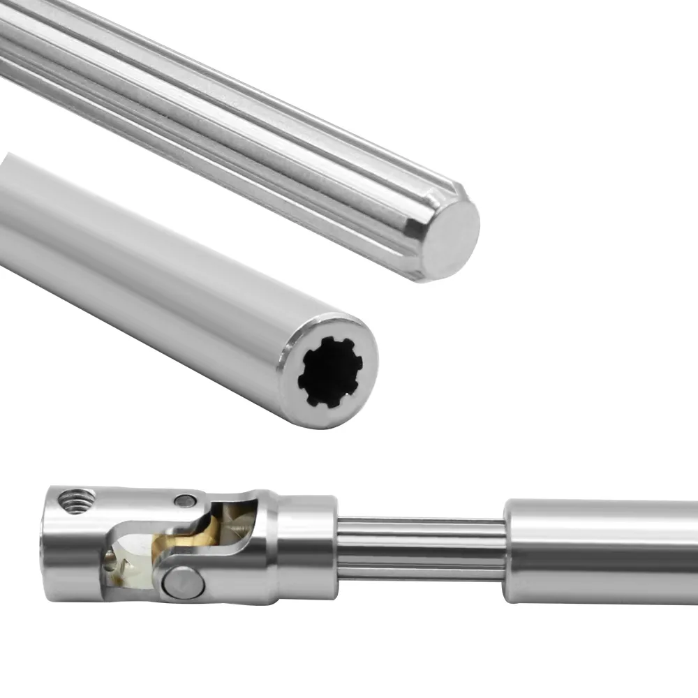 금속 내부 스플라인 드라이브 샤프트 유니버설 조인트 구동축, 1/10 RC 자동차 크롤러 축 SCX10 글래디에이터 YK4082 TRX4 TF2 D110 용