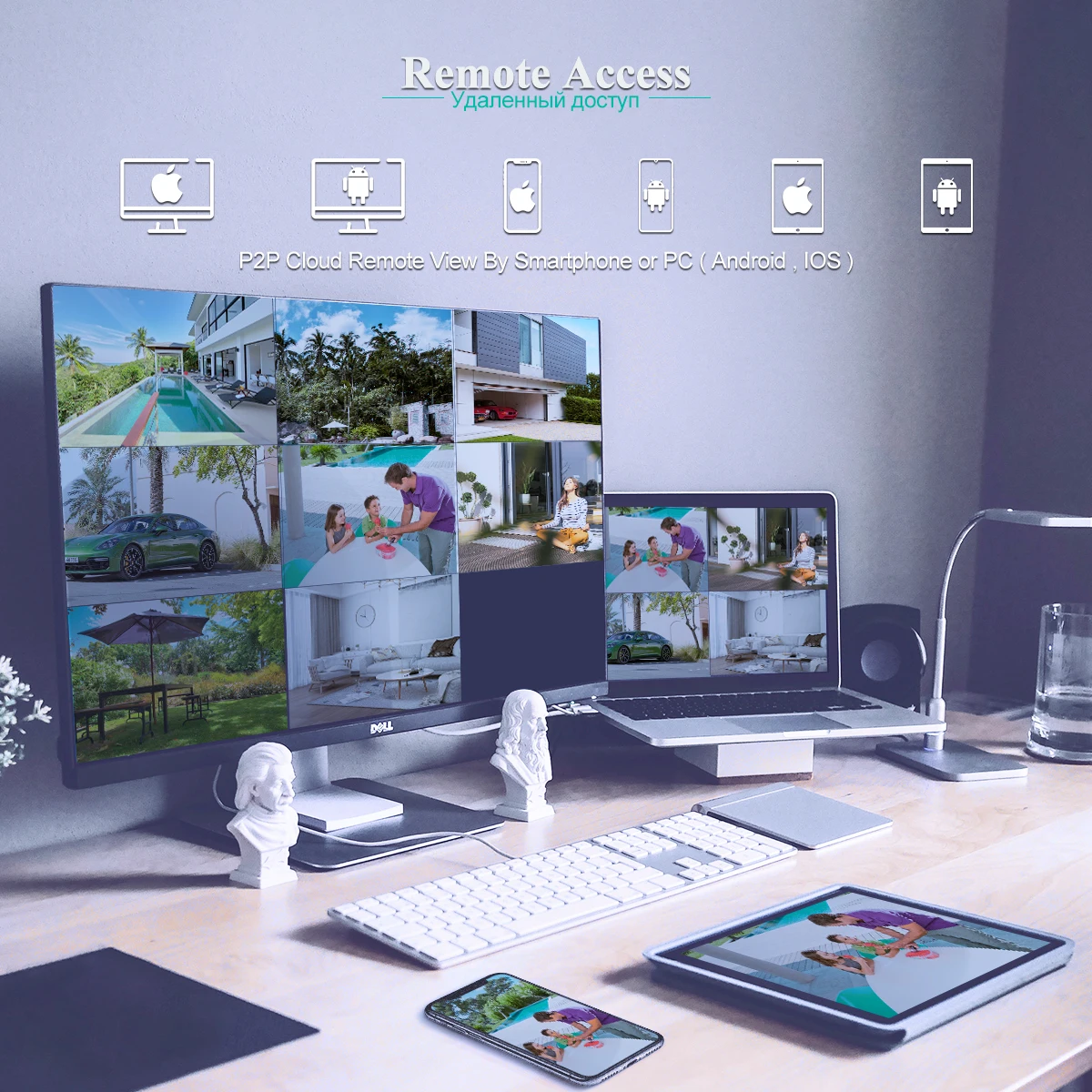 Techage CCTV 보안 시스템 키트, 8CH HD 4MP POE NVR, H.265 얼굴 감지, 야외 양방향 오디오, IP 카메라, P2P 비디오 감시 세트