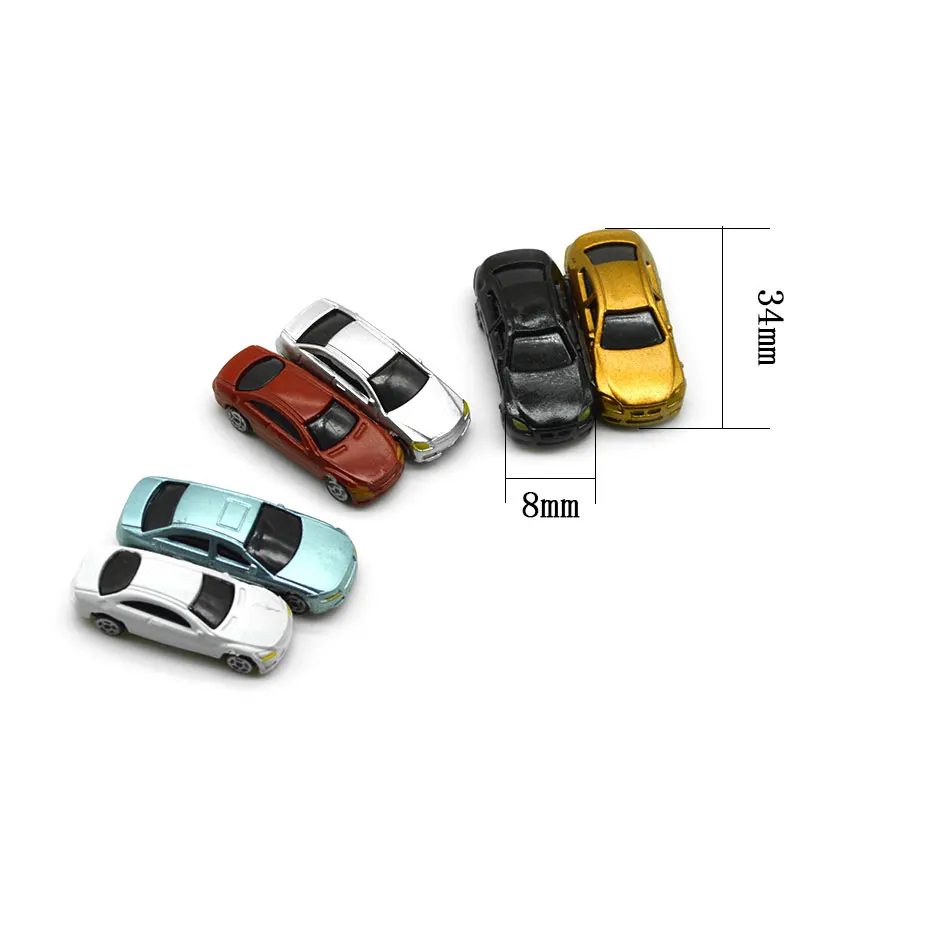 시뮬레이션 자동차 모델 규모 1:150 플라스틱 차량 Diy 모래 테이블 건축 디오라마 키트 10/20/50Pcs