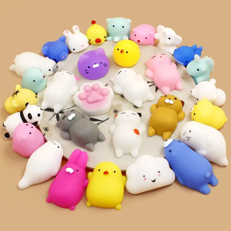 50-5PCS Mochi Squishies Kawaii Anima Squishy Toys For Kids Antistress Ball Squeeze Party Favors 스트레스 릴리프 완구 생일