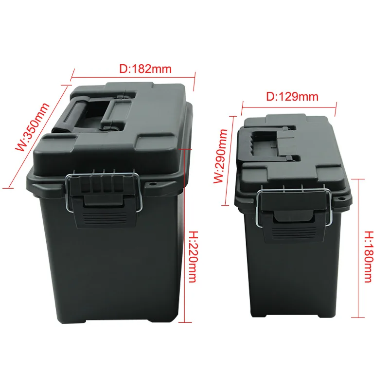 탄약 상자, 군사용 스타일 플라스틱 보관 캔, 튼튼한 구경, 대량 탄약 상자, 경량 보관 케이스, 전술 총알 상자