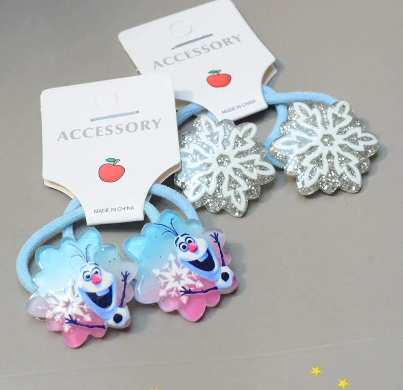 디즈니 냉동 헤어 로프 어린이 엘사 공주 헤어 액세서리, 아기 소녀 패션 파티 헤어 링, 머리 장식 장난감 선물, 신제품