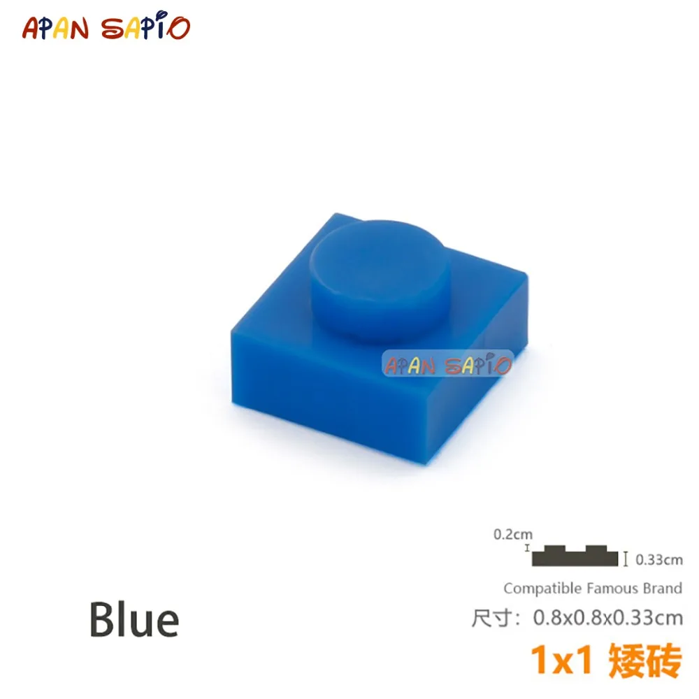 DIY 블록 빌딩 벽돌 얇은 1x1 교육용 조립 장난감 어린이용, 3024 호환 크기, 100 개/묶음