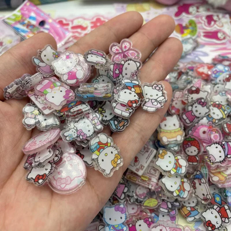 헬로키티 아크릴 DIY 포켓몬 만화, 산리오 멜로디 스페이드 피카츄, 일본 애니메이션 스티커, 귀여운 퍼즐 그림