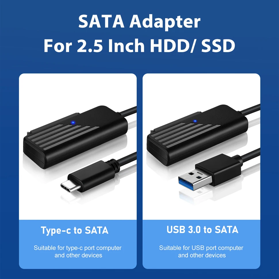 Onelesy-SATA-USB 3.0 어댑터 유형 C-SATA 케이블 2.5 인치 HDD 하드 드라이브 SATA 어댑터용 5Gbps 고속 데이터 전송