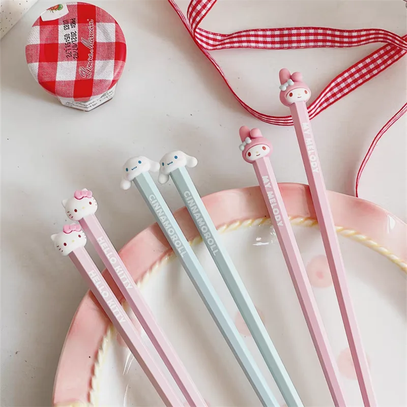 산리오 헬로 키티 마이 멜로디 시나모롤 합금 젓가락 식기 가정용 고온 애니메이션 카와이 크리에이티브, 2024 신제품