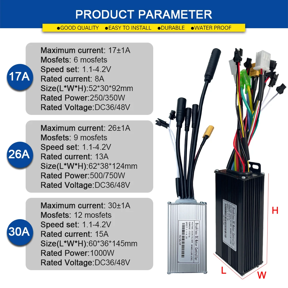 Ebike Sinawave 컨트롤러 36V 48V 17A 26A 30A 36V 48V LCD 디스플레이 S866, 250W-1000W 휠 허브 모터 변환 부품