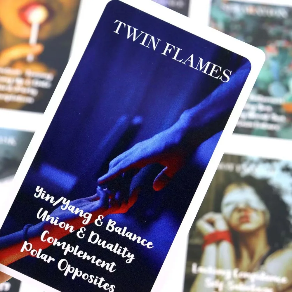 미스틱 레드 로즈 오라클 데크, A 상황 데크 타로 카드, 트윈 플레임 오라클 카드, 사랑 키워드용, 53 개 카드, 10.3x6cm