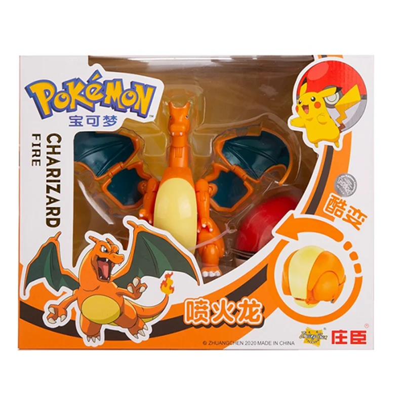 포켓몬 애니메이션 피규어 Charizard Pikachu Gyarados 포켓 몬스터 피규어 Pokeball 액션 변형 장난감 모델 어린이 선물