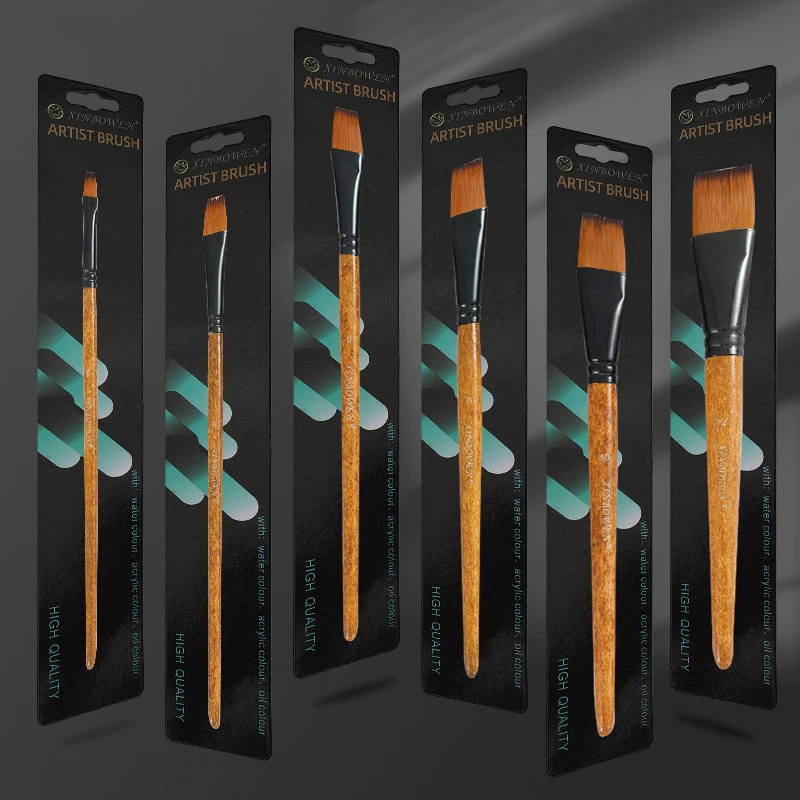 목재 곡물 전문 나일론 페인트 브러시, 오일 수채화 페인트 브러시, 구아슈 아크릴 오일 페인트 브러시, 아트 페인팅 용품