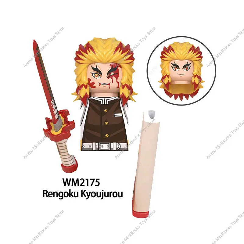 악마 슬레이어 빌딩 블록, 네즈코 쿄주로 렌고쿠 데모니아 젠이츠 애니메이션 만화 미니 피규어, 액션 장난감 브릭, 어린이 WM6137