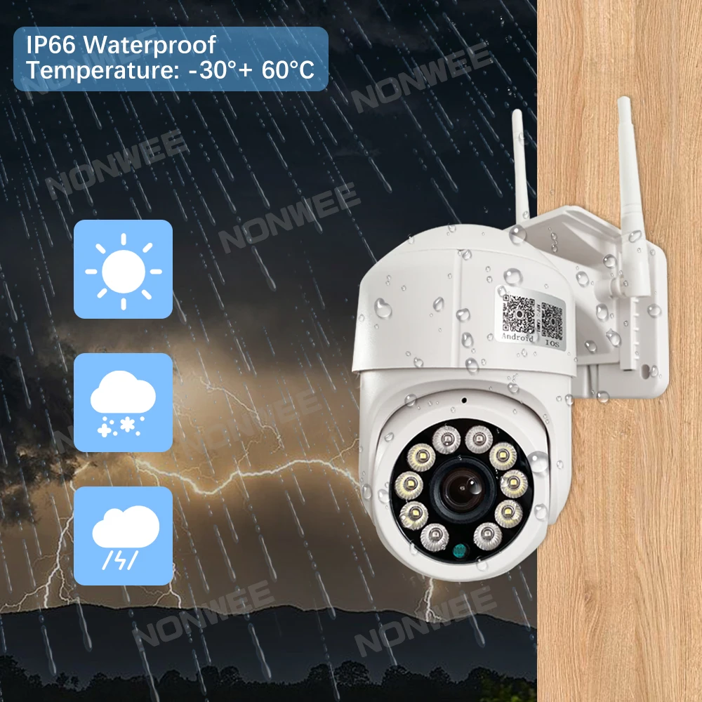 PTZ 무선 와이파이 비디오 감시 카메라, 스피드 돔 야외 HD CCTV 카메라, IR 나이트 비전, 20M Camhipro, 1080P, 4G SIM 카드, 5MP