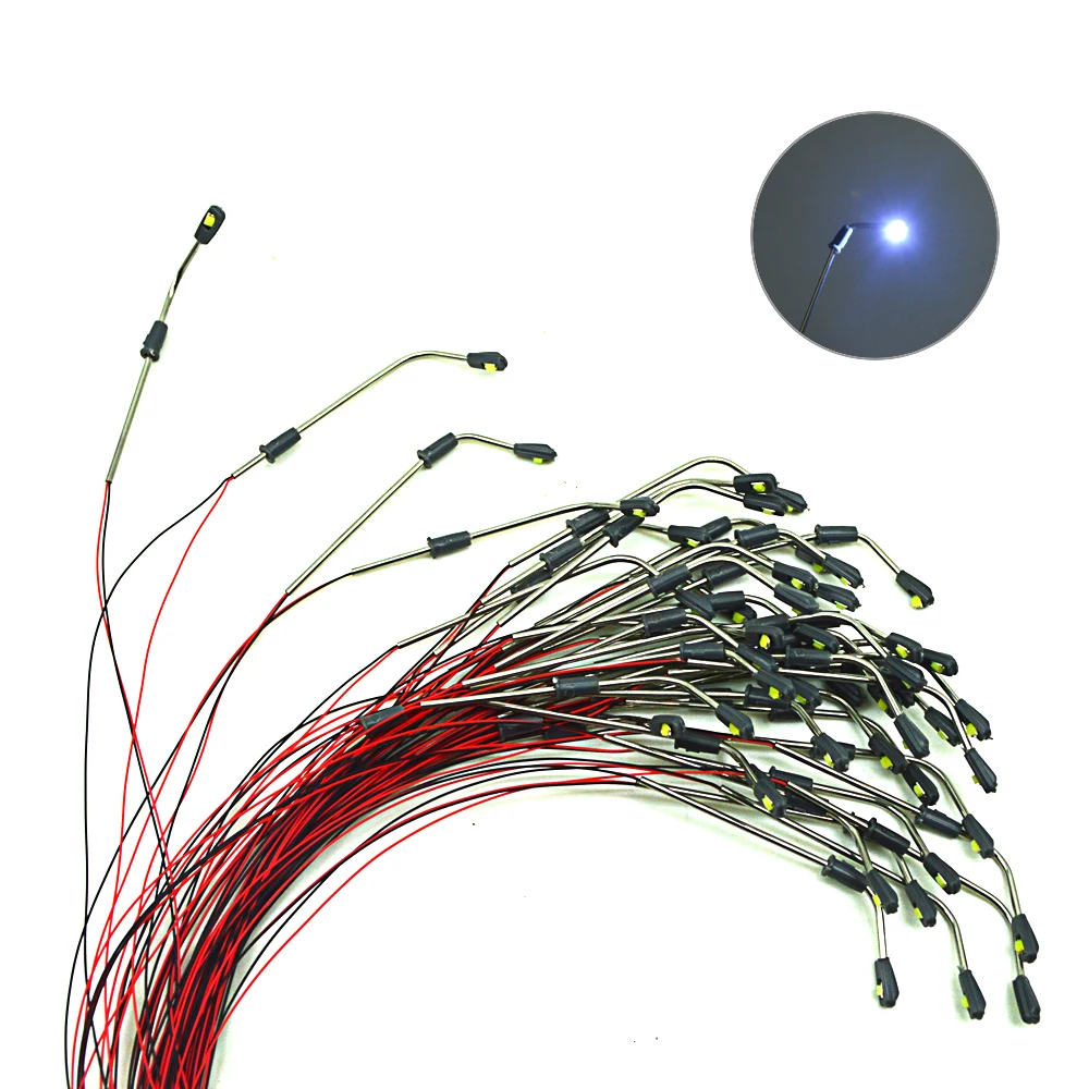 디오라마 건축 금속 램프 모델, 3V LED 장난감, 미니어처 조명 철도 기차 레이아웃 키트, 장면용, 1:75-1:500 스케일, 50 개