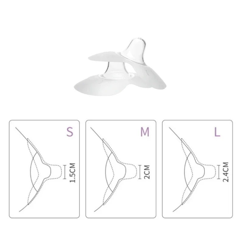 2PC 실리콘 젖꼭지 보호대 수유 어머니 젖꼭지 방패 보호 커버 명확한 휴대용 케이스와 모유 수유