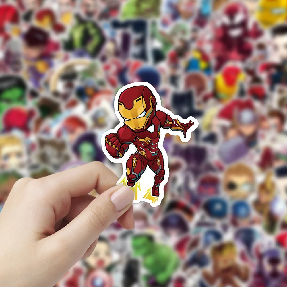 10/30/50/100PCS 디즈니 마블 Avengers 귀여운 슈퍼 영웅 만화 스티커 낙서 Decals 노트북 자동차 자전거 장난감 스티커 어린이위한