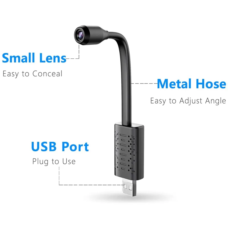 HD 미니 USB 카메라 실시간 감시 와이파이 DV IP 카메라, AI 인간 감지 루프 녹화, 원격 보기 비디오 오디오 레코더