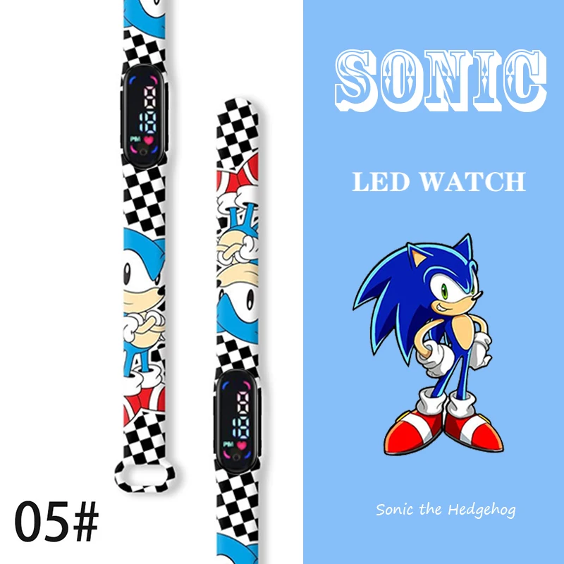 소닉 워치 액션 피규어, 에이미 로즈 섀도우, 어린이 스포츠 손목 밴드, 방수 어린이 디지털 시계, 소년 LED 시계 선물