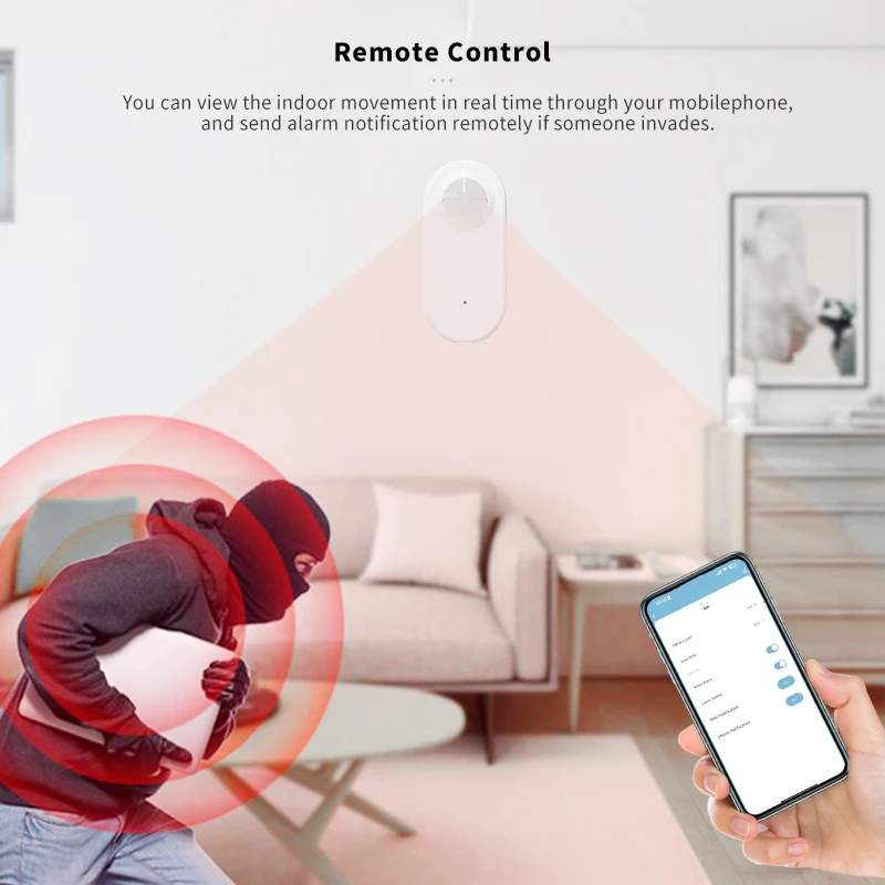 IHSENO Tuya Zigbee/Wifi 인체 모션 감지 센서 앱 리모컨 PIR 감지, 스마트 홈 장식 보안 경보