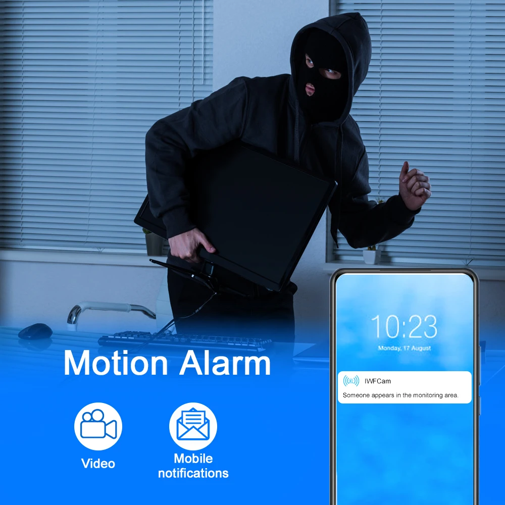 ARVIN 무선 미니 카메라, 와이파이 HD 1080P 홈 카메라, 나이트 비전 모션 감지 비디오 녹음기 캠코더