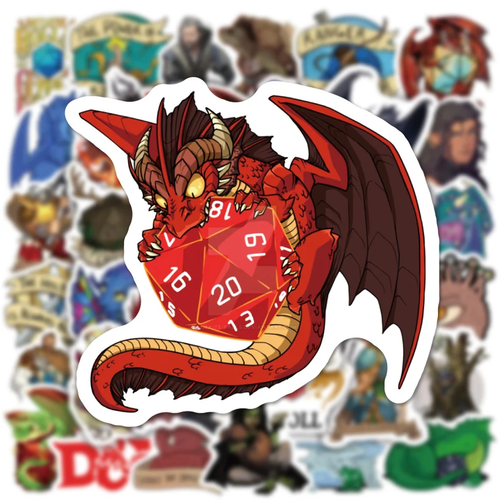 10/30/50PCS 게임 Dnd 낙서 스티커 수하물 노트북 IPad 스케이트 보드 기타 헬멧 방수 스티커 도매