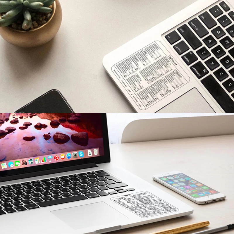 윈도우 PC 레퍼런스 키보드 단축키 스티커 1 개, PC 노트북 데스크탑용 접착제