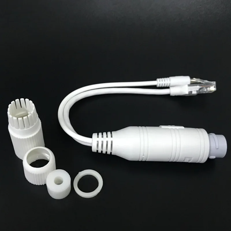IEEE802.3af 48V 방수 PoE 분배기 케이블 15.4W POE 어댑터 케이블, 활성 POE 분배기 전원 공급 장치 모듈 12V 분리기